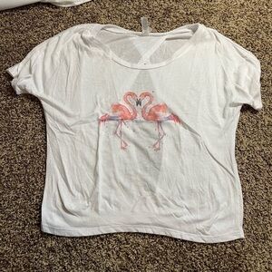 Bella Canvas flamingo medium white open back T-Shirt